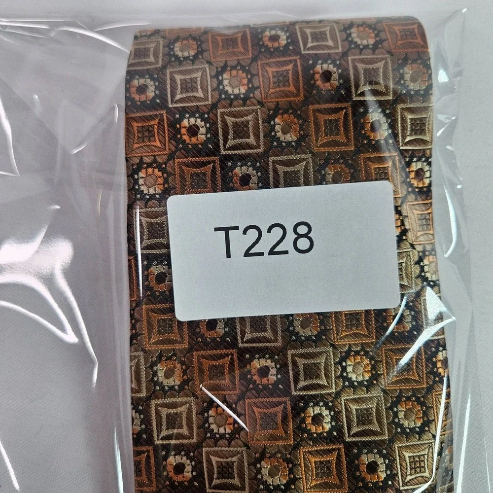 Stacy Adams Hand‎ Made Tie Geometric Brown 3.5